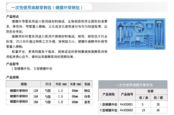 一次性使用硬膜外穿刺包